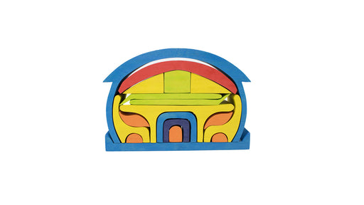Waldorf Wooden Blue Roof House Toy Default Title