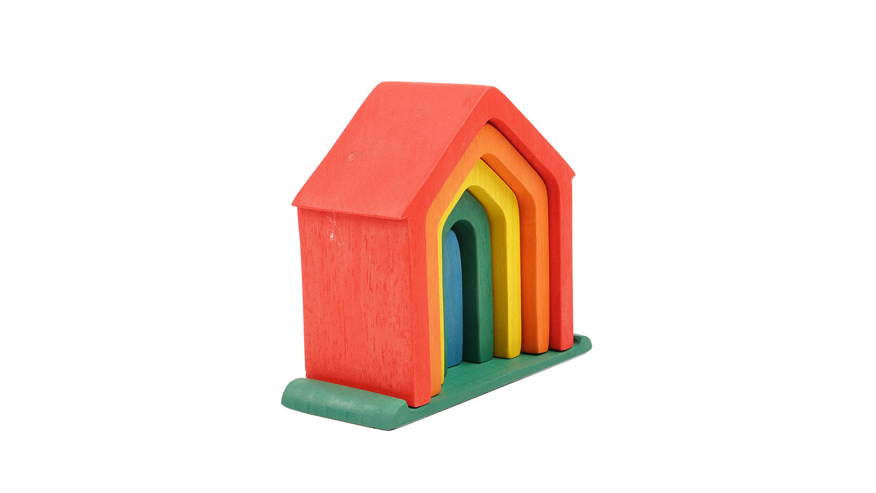Waldorf Wooden Rainbow House Toy Default Title