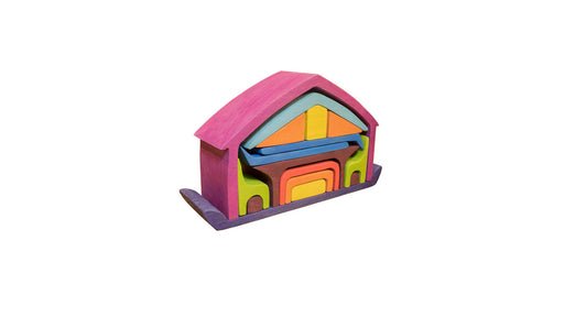 Waldorf Wooden Purple Roof House Toy Default Title