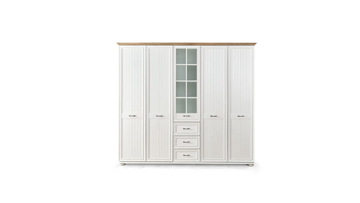 Angelic 5 Doors Wardrobe White / 250 cm