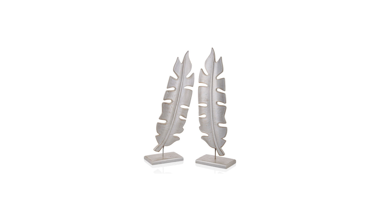 Nordic Pearlescent Leaf Figure Set Pearlescent Grey