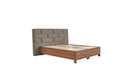 Vanensi Bedstead with Fabric Headboard and Storage Montana Walnut / 160x200 cm