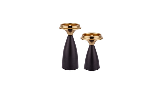 Lionel Black Gold Candle Holder Set Black - Gold