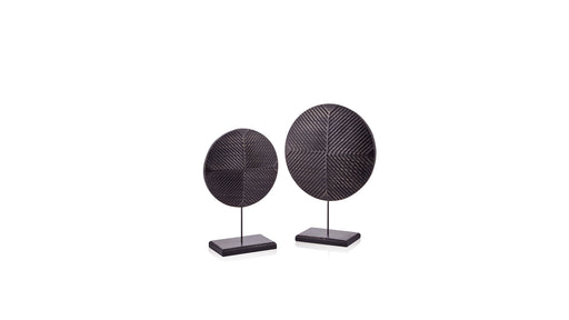 Piena Set of 2 Circle Objects Tumbled - Black