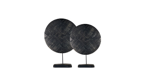 Piena Set of 2 Circle Objects Tumbled - Black