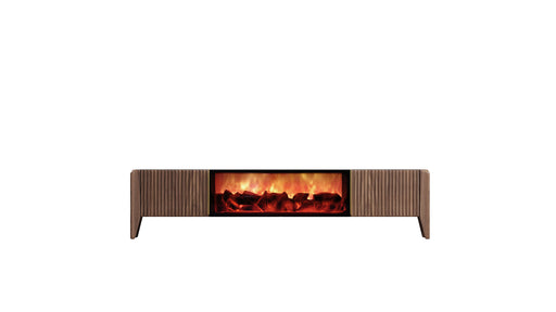 Soho Tv Bottom Unit With Fireplace Dark Walnut / 215 cm