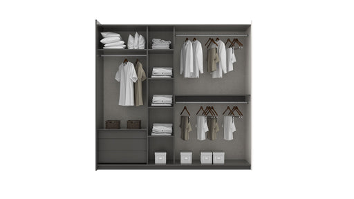 Giona Sliding Doors Wardrobe White - Oak / 235 cm