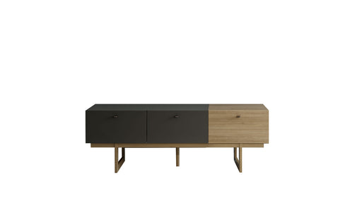 Giona Tv Bottom Unit White - Grey Oak / 155 cm