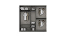 Giona 5 Doors Wardrobe White - Grey - Oak