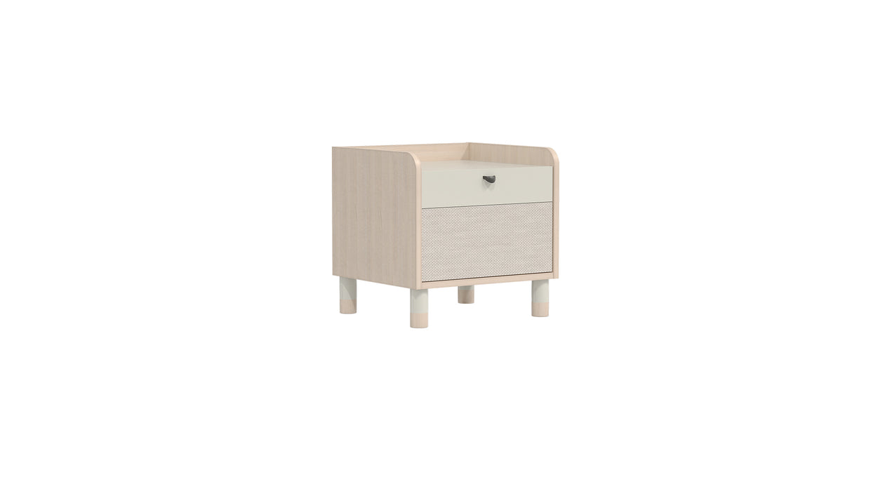 Natural Nightstand White - Grey - Oak